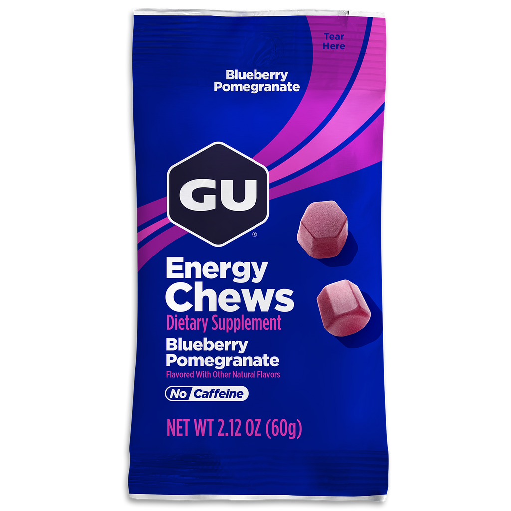 GU Energy Chews Blueberry Pomegranate, Double Serve 16 gomitas