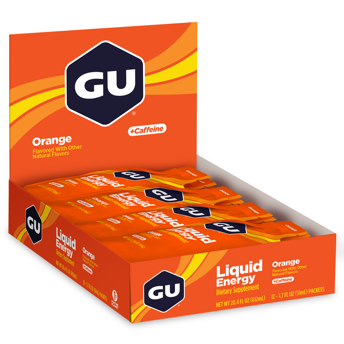 GU Liquid Energy Gel Orange, caja abierta