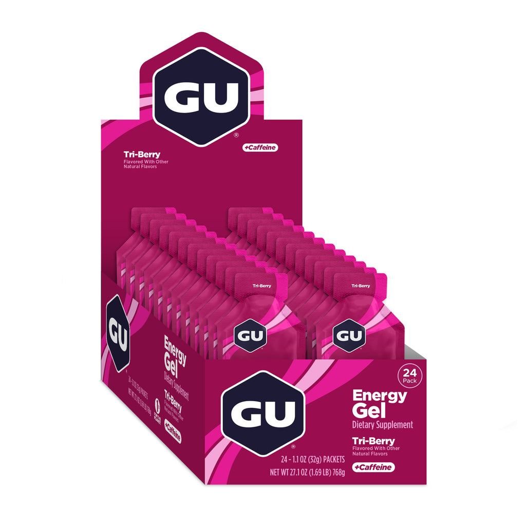 GU Energy Gel Tri-Berry, caja abierta de 24